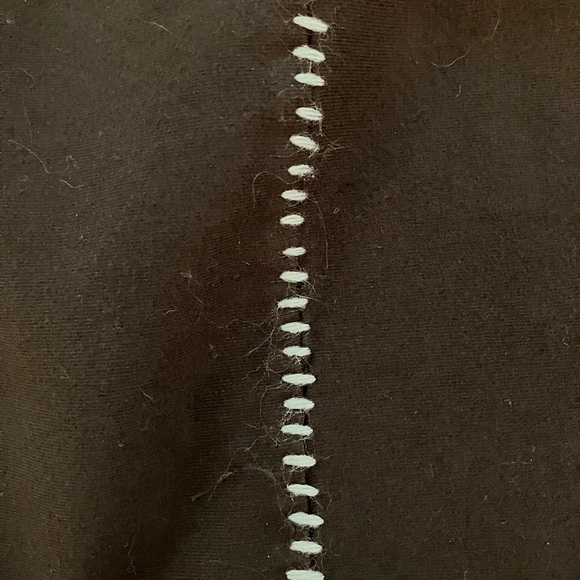 Marketplace of India 1X Black Knit Crop Pants with Blue Detail - Picture 4 of 4